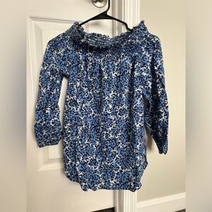 Michael Kors Women’s Floral Blouse Top - Blue and White - XS